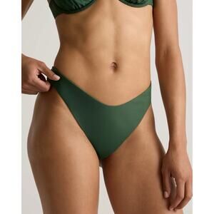 NWT Quince Italian High Leg Bikini Bottom Medium Palm Green Swim